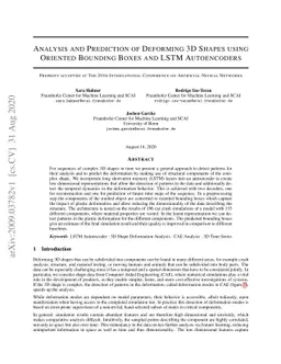 Analysis and Prediction of Deforming 3D Shapes using Oriented Bounding
  Boxes and LSTM Autoencoders
