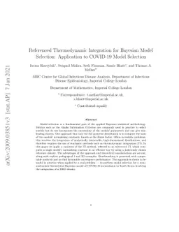 Referenced Thermodynamic Integration for Bayesian Model Selection:
  Application to COVID-19 Model Selection