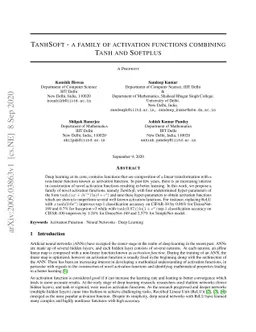 TanhSoft -- a family of activation functions combining Tanh and Softplus