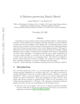 A Distance-preserving Matrix Sketch