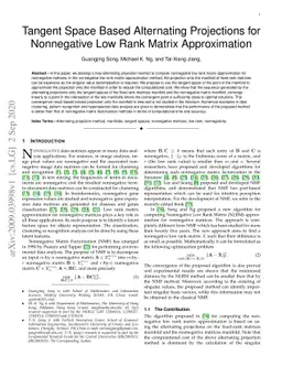 Tangent Space Based Alternating Projections for Nonnegative Low Rank
  Matrix Approximation