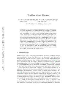 Tracking Mixed Bitcoins