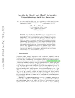 Localize to Classify and Classify to Localize: Mutual Guidance in Object
  Detection