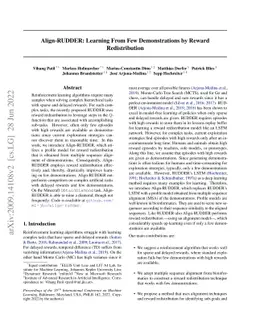 Align-RUDDER: Learning From Few Demonstrations by Reward Redistribution