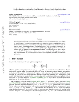 Projection-Free Adaptive Gradients for Large-Scale Optimization