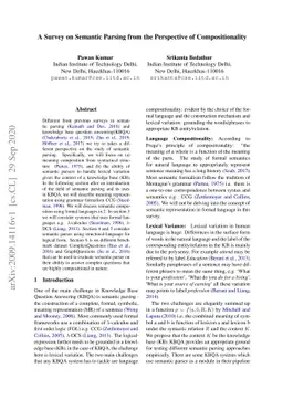 A Survey on Semantic Parsing from the perspective of Compositionality