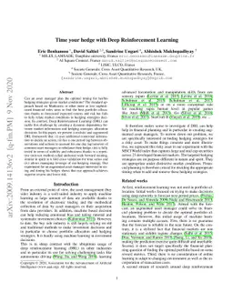 Time your hedge with Deep Reinforcement Learning