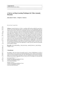 A Survey on Deep Learning Techniques for Video Anomaly Detection