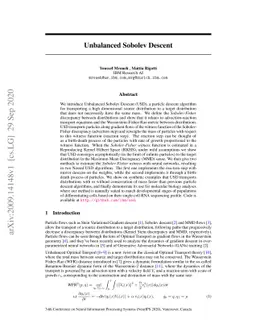 Unbalanced Sobolev Descent