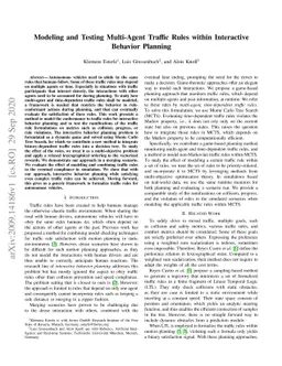 Modeling and Testing Multi-Agent Traffic Rules within Interactive
  Behavior Planning