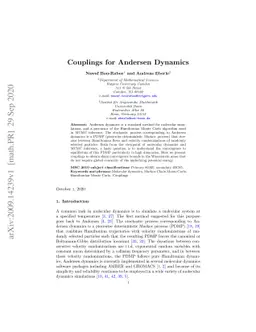 Couplings for Andersen Dynamics