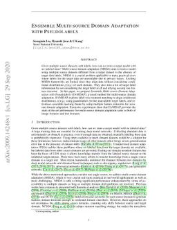 Ensemble Multi-Source Domain Adaptation with Pseudolabels