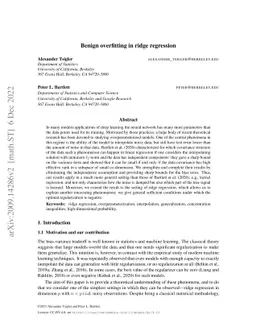 Benign overfitting in ridge regression