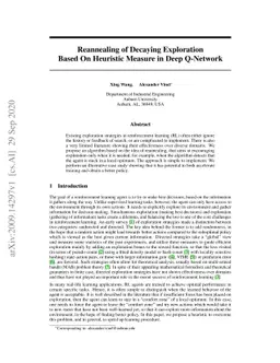 Reannealing of Decaying Exploration Based On Heuristic Measure in Deep
  Q-Network