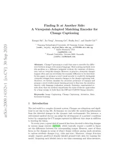 Finding It at Another Side: A Viewpoint-Adapted Matching Encoder for
  Change Captioning