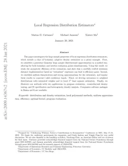 Local Regression Distribution Estimators