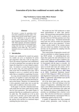 Generation of lyrics lines conditioned on music audio clips