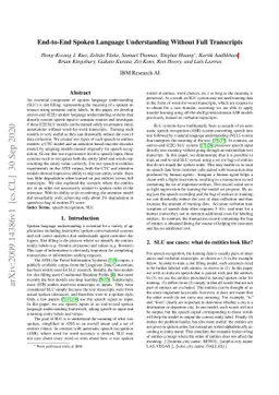 End-to-End Spoken Language Understanding Without Full Transcripts