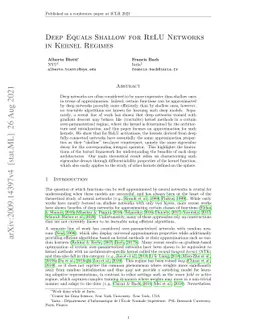 Deep Equals Shallow for ReLU Networks in Kernel Regimes
