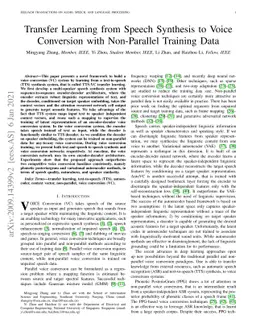 Transfer Learning from Speech Synthesis to Voice Conversion with
  Non-Parallel Training Data