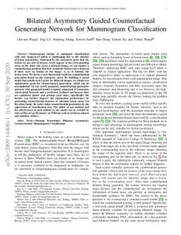 Bilateral Asymmetry Guided Counterfactual Generating Network for
  Mammogram Classification