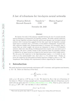 A law of robustness for two-layers neural networks