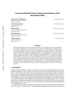 Accurate and Robust Feature Importance Estimation under Distribution
  Shifts
