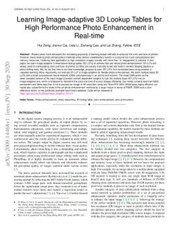 Learning Image-adaptive 3D Lookup Tables for High Performance Photo
  Enhancement in Real-time
