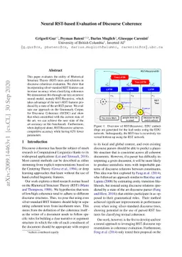 Neural RST-based Evaluation of Discourse Coherence