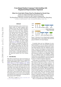 Cross-lingual Spoken Language Understanding with Regularized
  Representation Alignment