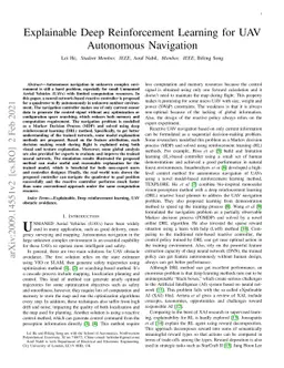 Explainable Deep Reinforcement Learning for UAV Autonomous Navigation