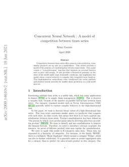Concurrent Neural Network : A model of competition between times series