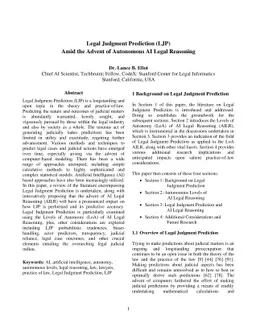 Legal Judgment Prediction (LJP) Amid the Advent of Autonomous AI Legal
  Reasoning