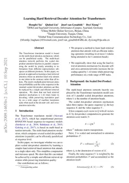 Learning Hard Retrieval Decoder Attention for Transformers
