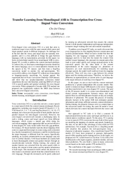 Transfer Learning from Monolingual ASR to Transcription-free
  Cross-lingual Voice Conversion