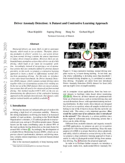Driver Anomaly Detection: A Dataset and Contrastive Learning Approach