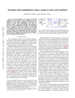 Encoding cloth manipulations using a graph of states and transitions