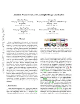 Attention-Aware Noisy Label Learning for Image Classification