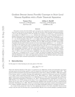 Gradient Descent-Ascent Provably Converges to Strict Local Minmax
  Equilibria with a Finite Timescale Separation
