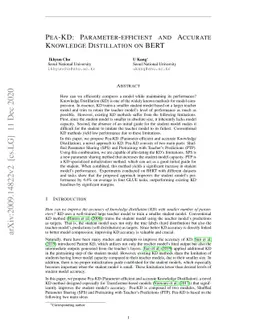 Pea-KD: Parameter-efficient and Accurate Knowledge Distillation on BERT