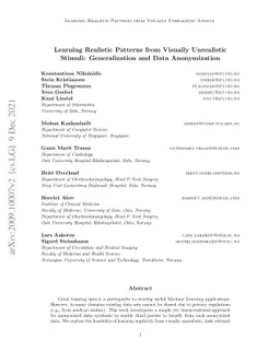 Learning Realistic Patterns from Unrealistic Stimuli: Generalization and
  Data Anonymization