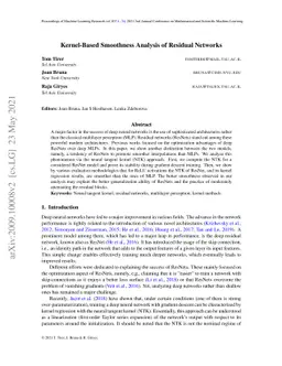 Kernel-Based Smoothness Analysis of Residual Networks