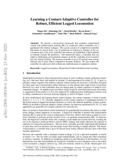 Learning a Contact-Adaptive Controller for Robust, Efficient Legged
  Locomotion