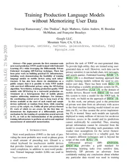 Training Production Language Models without Memorizing User Data