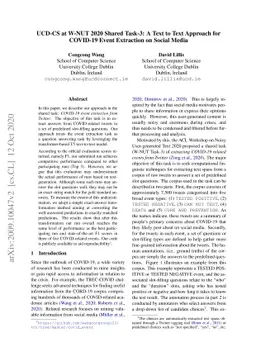 UCD-CS at W-NUT 2020 Shared Task-3: A Text to Text Approach for COVID-19
  Event Extraction on Social Media