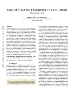 Resilient Cloud-based Replication with Low Latency