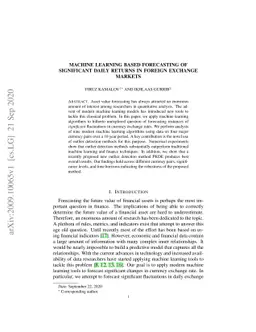 Machine learning based forecasting of significant daily returns in
  foreign exchange markets
