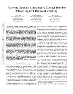 Password Strength Signaling: A Counter-Intuitive Defense Against
  Password Cracking