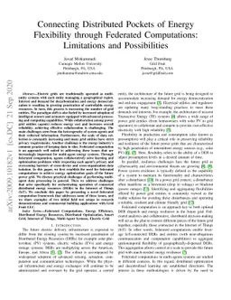 Connecting Distributed Pockets of EnergyFlexibility through Federated
  Computations:Limitations and Possibilities