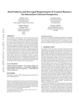 Dark Patterns and the Legal Requirements of Consent Banners: An
  Interaction Criticism Perspective